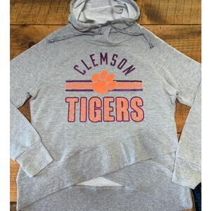 NWT Girls Clemson Tigers Collegiate Gray Orange Purple Sparkle Hoodie Size XL